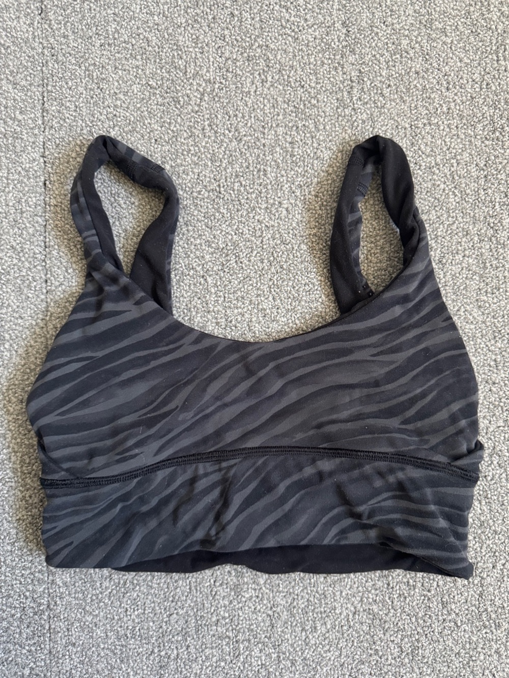 lululemon athletica Black Zebra-Print Sports Bralette